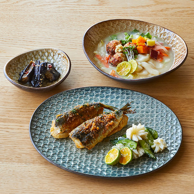 【WEB限定】明山窯　日と月　深皿 　小