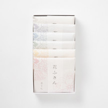 「上品で淡い色の」花ふきん　6枚セット（箱入り）